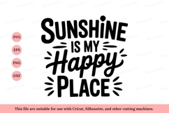Sunshine happy place quote text Product Image 1