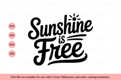Sunshine is Free lettering typography Product Image 1