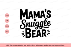 Mama's snuggle bear text black Product Image 1
