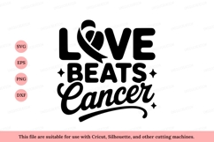 Love Beats Cancer Ribbon Design awareness Product Image 1