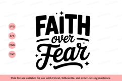 Faith over Fear typography S V G Design lettering quote Product Image 1