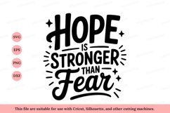 Hope is stronger than fear text Product Image 1