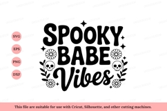 Spooky babe vibes text design halloween Product Image 1