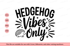 Hedgehog Vibes Only S V G Design text lettering Product Image 1