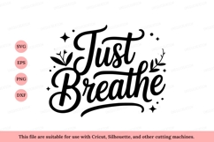 Just Breathe handwritten script text lettering Product Image 1