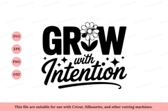 Grow intention flower text black Product Image 1