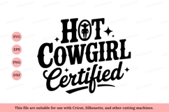 Hot cowgirl certified text typography Product Image 1