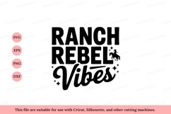 Ranch Rebel Vibes Black Text cowboy horse Product Image 1