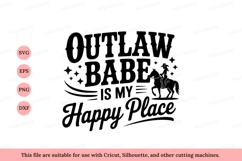 Outlaw Babe Happy Place Horse Rider keywords Product Image 1