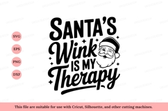 Santas wink is my therapy claus christmas Product Image 1