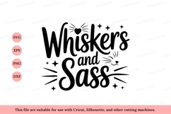 Whiskers and Sass Cat Design heart stars Product Image 1