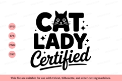 Black cat certified text lady Product Image 1