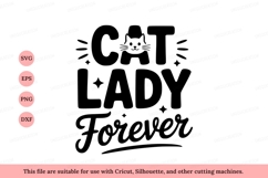 Cat lady forever text design typography Product Image 1
