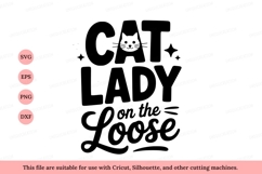 Cat Lady Loose text typography Product Image 1