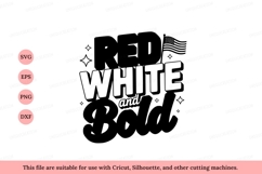 Red white bold patriotic text image Product Image 1