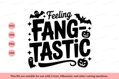 Feeling fangtastic halloween text bats Product Image 1