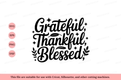 Grateful thankful blessed script lettering Product Image 1