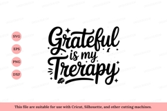 Grateful therapy quote lettering black Product Image 1
