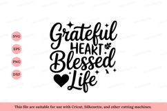 Grateful Heart Blessed Life calligraphy Product Image 1