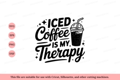 Iced coffee therapy lettering drink beverage Product Image 1