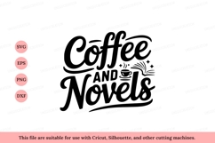 Coffee and Novels Black Typography book reading Product Image 1