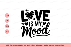 Love is my mood hearts stars black Product Image 1