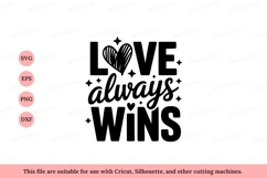 Love always wins heart text image Product Image 1