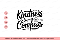 Kindness compass quote typography lettering Product Image 1