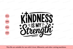 Kindness strength quote lettering black Product Image 1