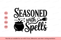 Seasoned with spells cauldron broom black stars Product Image 1