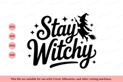 Stay witchy text with witch halloween broom Product Image 1