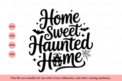 Home sweet haunted home lettering halloween bats Product Image 1