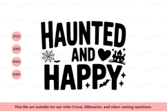 Haunted happy Halloween text design graphic Product Image 1