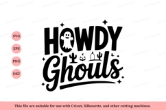 Howdy Ghouls Halloween Ghost Pumpkin Cactus spooky Product Image 1