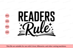 Readers Rule text with stars and book image Product Image 1