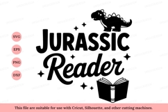 Dinosaur reading book stars black Product Image 1