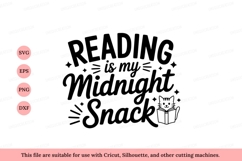 Reading midnight snack cat book image Product Image 1
