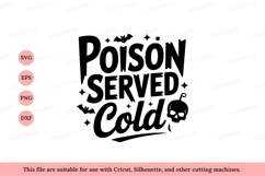 Poison served cold text black white Product Image 1