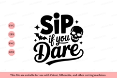 Sip Dare Skull Bat halloween Product Image 1