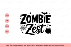 Zombie Zest Halloween Text Design spooky Product Image 1