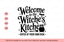 Welcome Witches Kitchen Bat Cauldron Broom image Product Image 1
