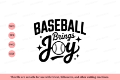 Baseball brings joy text art sport lettering Product Image 1