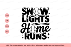 Snow lights home runs baseball lettering Product Image 1