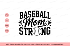 Baseball mom strong text typography Product Image 1
