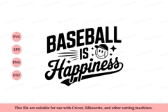 Baseball happiness quote graphic sport Product Image 1