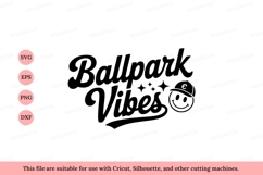 Ballpark vibes with smiley face baseball Product Image 1