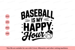Baseball happy hour text design lettering Product Image 1
