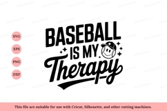 Baseball therapy sports quote black Product Image 1