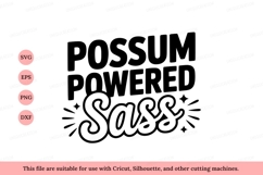 Possum Powered Sass text lettering Product Image 1
