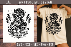 Antisocial Skull Bundle SVG PNG Sarcastic designs Product Image 10